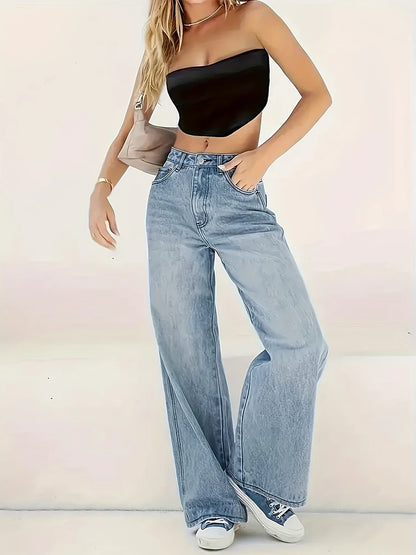 Jean Baggy Y2K pour femmes, Vintage, taille basse, jambe droite, pantalon en Denim, e-girl, Streetwear, Clubwear