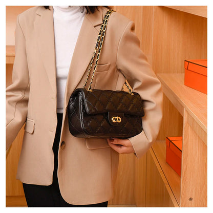 Sac à bandoulière carré Unique pour femmes, sacoche rétro minimaliste en cuir texturé, sac à main de luxe pour les déplacements et la soirée