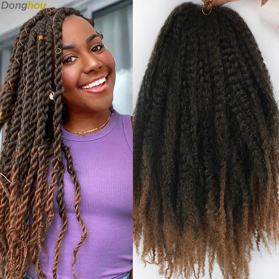 Marley Hair 18 pouces cheveux synthétiques tressés Marley Ombre noir brun blond gris 350 pour cheveux tressés Afro Kinky Marley Twist