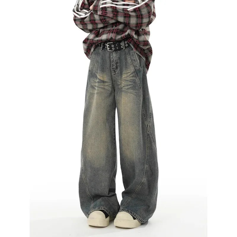 Jean Baggy décontracté pour hommes, pantalon Y2k, Streetwear, short en Denim, vêtements évasés, Cargo, nouveau