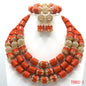Ensemble de bijoux de mariée en corail artificiel, ensemble de colliers de perles africaines et nigérianes