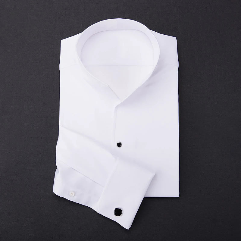 Chemise Française à Manches sulfpour Homme, Coupe Cintrée, Style Business Elite, pour Mariage, Printemps et Automne, 2024