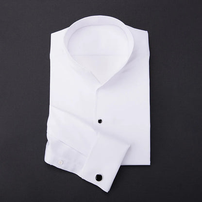 Chemise Française à Manches sulfpour Homme, Coupe Cintrée, Style Business Elite, pour Mariage, Printemps et Automne, 2024