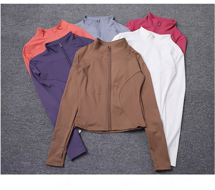 Veste de Sport pour femmes, chemise à manches longues, manteau d'entraînement, vêtements d'entraînement, de Yoga