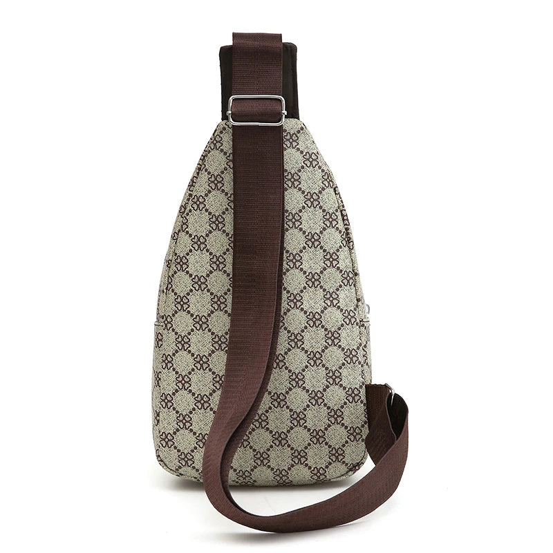 Sac messager multifonction pour hommes, sacs de poitrine en tissu à bandoulière, sac à main décontracté avec trou pour écouteurs