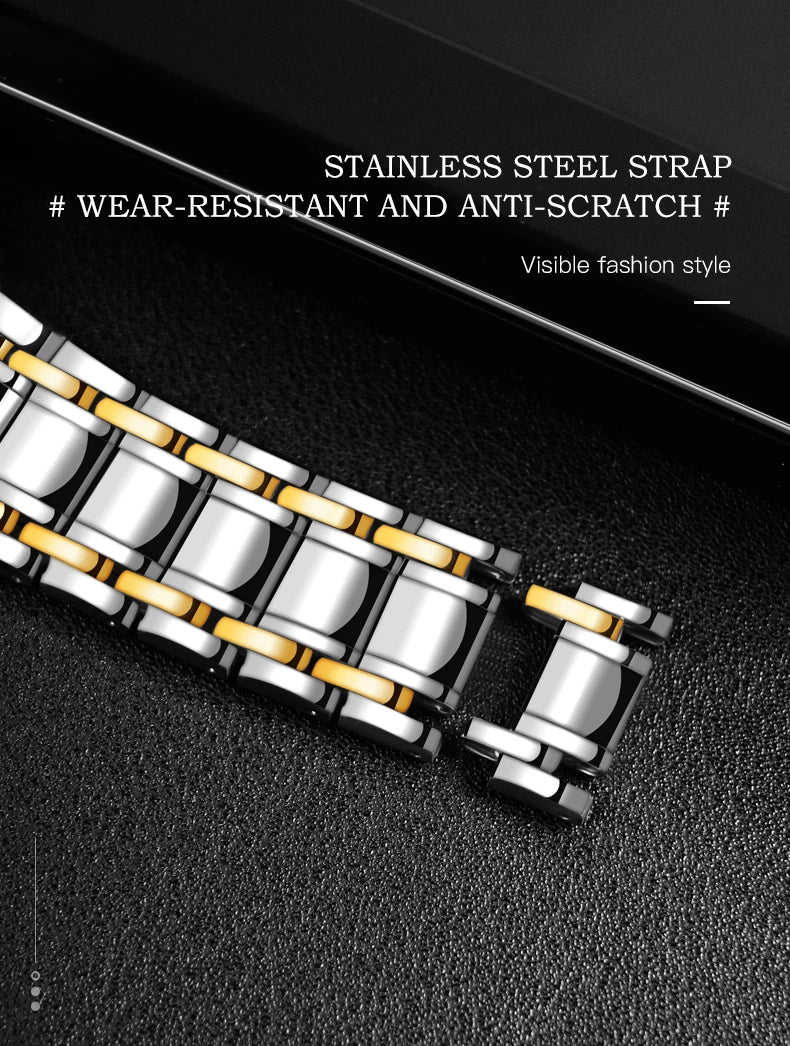 OPK8135-montre pour hommes, bracelet en acier avec lueur nocturne étanche