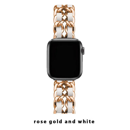 Bracelet en métal pour femmes, pour Apple Watch Band 10 9 8 Ultra 46mm 42mm 49mm 7 SE 6 5 41mm 45mm 44/40mm, Bracelet en acier doré pour dames
