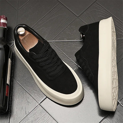 Chaussures en cuir suédé pour hommes, baskets de marche, appartements d'extérieur, vintage, à la mode, luxe, designer, nouveau