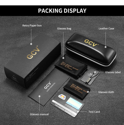 GCV marque acétate apparence brevet Design femmes papillon rectangulaire Triangle lunettes de soleil polarisées UV400 mode