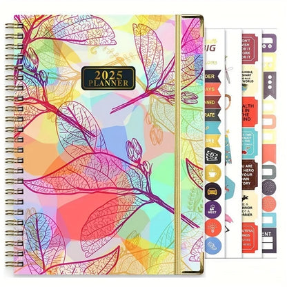 Planificateur 2025 Calendrier hebdomadaire et mensuel 2025 de janvier à décembre A5 (6,2" x 8,5") Plan de travail accaden de 12 mois Etiquettesmic