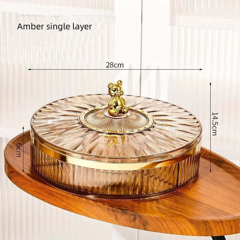 Boîte à snacks transparente multicouche, anti-poussière, acrylique, fruits secs, boîte de rangement pour bonbons et noix, salon moderne, conteneur solaire