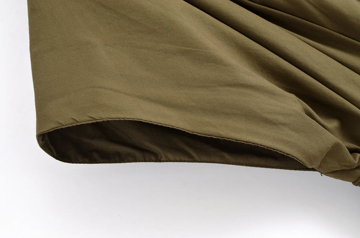 TRAFZA femmes mode d'été col en v à lacets Midi robe à manches courtes femme élégante dos nu plissé Sexy taille longue robe