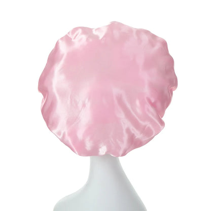 2 pièces lait Imitation soie large bord Satin tissu femmes cheveux chapeau Bonnet bande élastique chapeaux bonnets pour les femmes