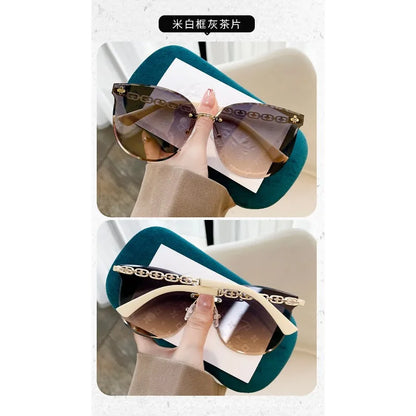 Nouvelle mode sans cadre bord de coupe lettre Style haut de gamme petit parfum femmes lunettes de soleil lunettes de soleil lunettes de soleil