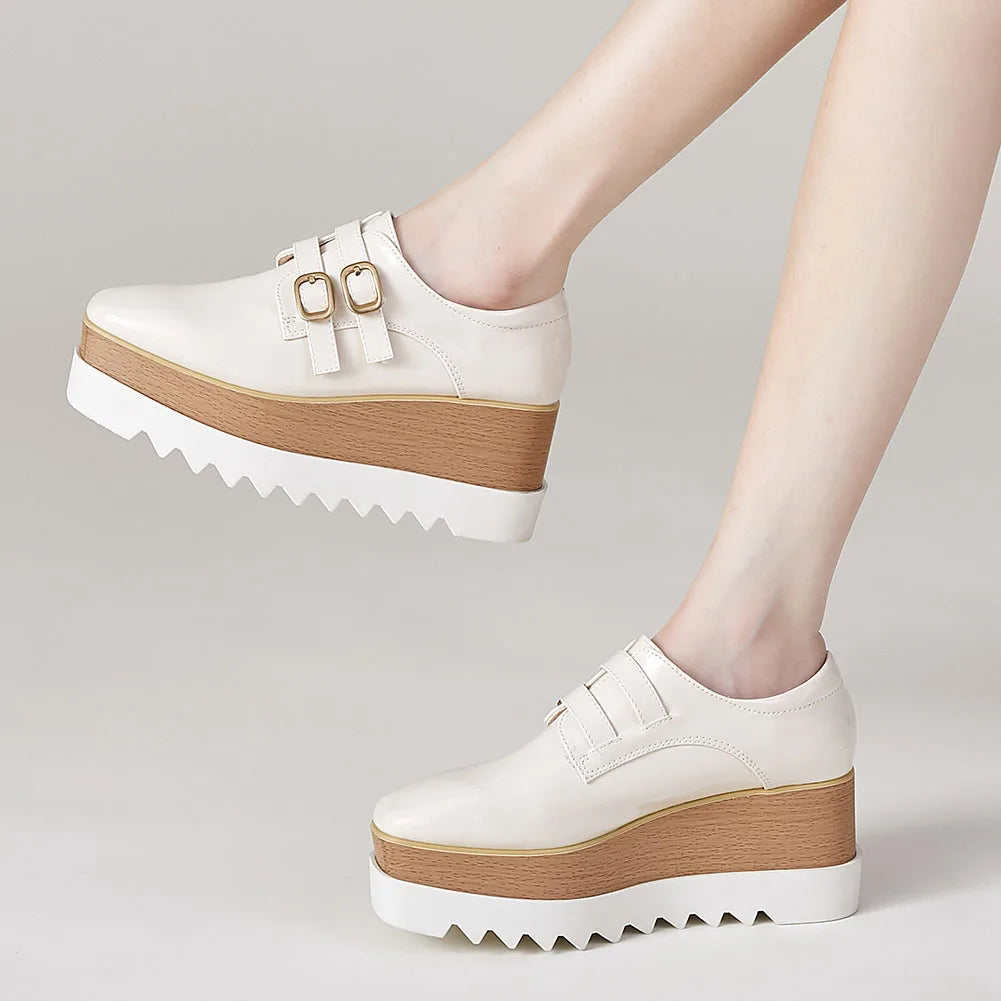 Plate-forme plate solide pour femmes, chaussures plates pour femmes, Parker carré, décontracté, printemps, automne, tout neuf, mode, strucgirls, loisirs