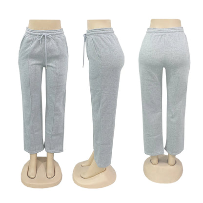 Pantalon femmes pantalons de survêtement pantalons longs cordon taille haute pantalon droit Y2k Streetwear épissure Capris décontracté survêtement 2025 Capris