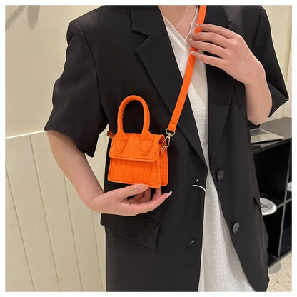 Sac à main en feutre coloré pour femme, mini sacs à main, sac à bandoulière, motif pierre, initié