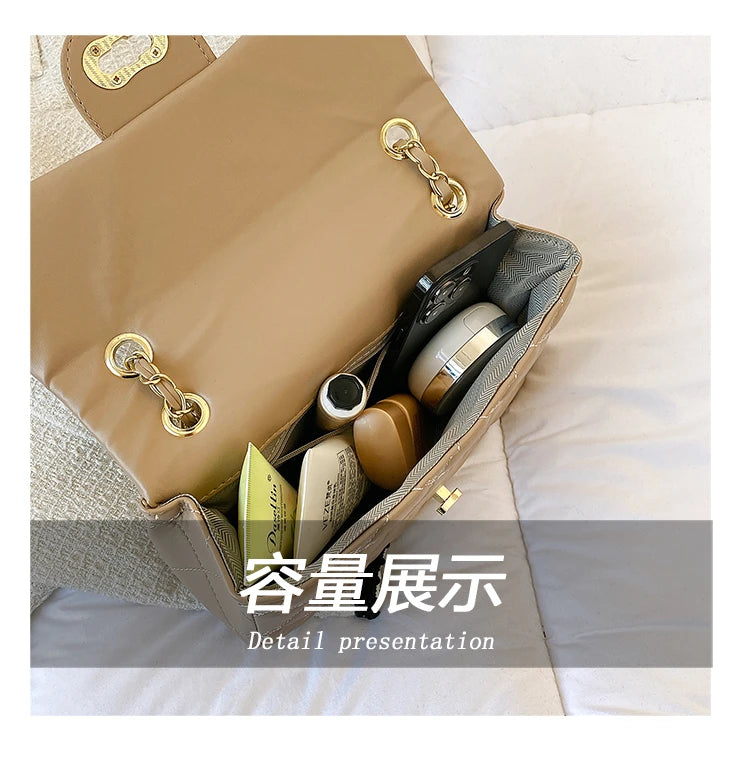 Sac à bandoulière carré Unique pour femmes, sacoche rétro minimaliste en cuir texturé, sac à main de luxe pour les déplacements et la soirée