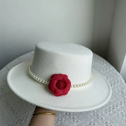 Chapeau Fedora de Style français pour femmes, chapeau en feutre à bord large de 10CM, Derby d'hiver et d'automne, chapeaux de Jazz de mariage