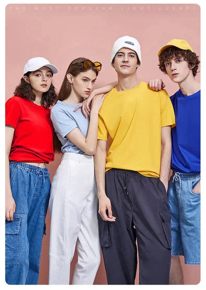 T-shirt manches courtes homme, uni et décontracté, 100% coton, 12 pièces, été