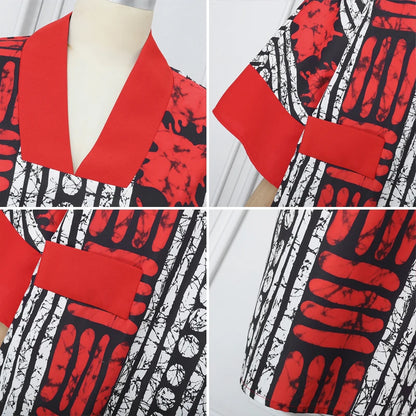 VONDA Vintage Robe Maxi femmes été fête imprimer robes 2025 mode col en v 3/4 manches décontracté surdimensionné ample longue Robe