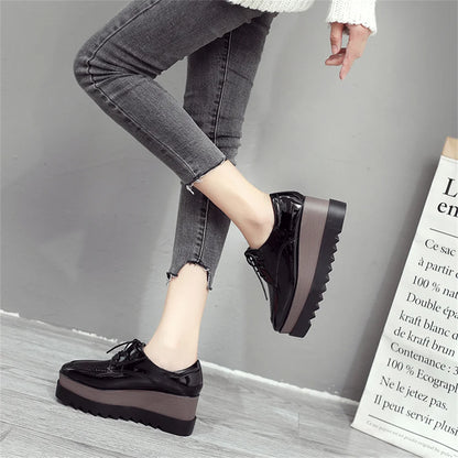 Plate-forme plate solide pour femmes, chaussures plates pour femmes, Parker carré, décontracté, printemps, automne, tout neuf, mode, strucgirls, loisirs