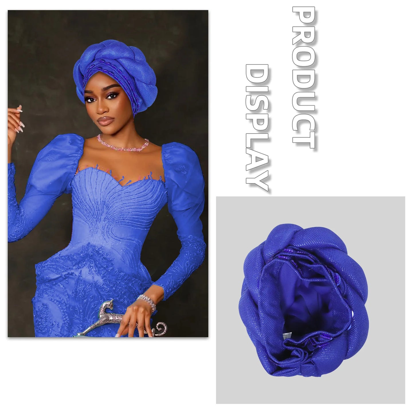 Couvre-chef africain Auto Gele déjà fabriqué, Turban brillant pour femmes, Hijab nigérian tressé, couvre-chef pour fête de mariage