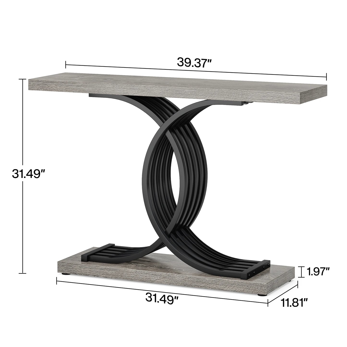 Tribesigns-Table d'entrée dorée, canapé moderne en imitation marbre, avec pieds géométriques en métal, 39 pouces