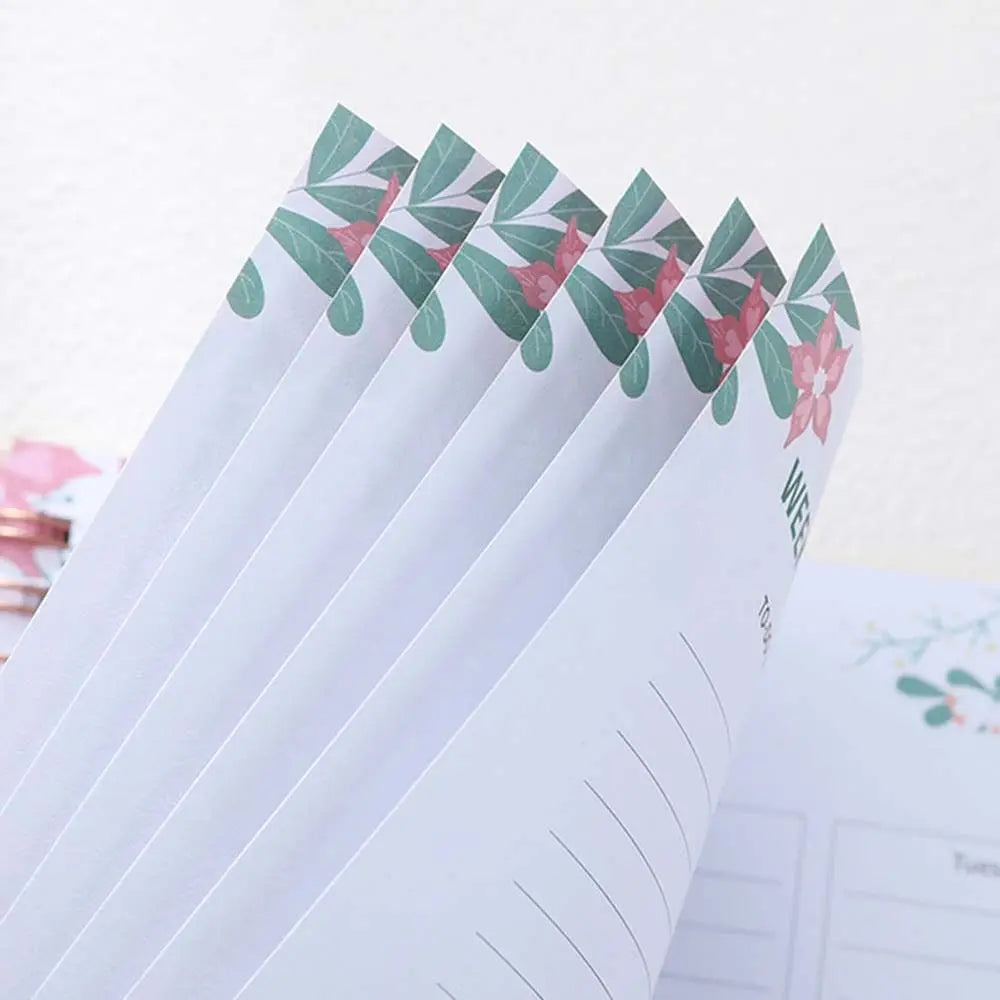 80 feuilles A5 bloc-notes anglais impression florale à faire liste bobine cahier Portable gestion du temps calendrier planificateur bloc-notes étudiant