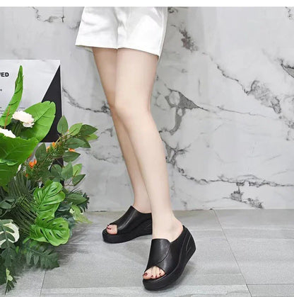 Pantoufles à Semelle Compensée pour Femme, Sandales d'Extérieur Ouvertes, Optique Orthopédique, Astronomique, Plage, Talons Hauts, Nouvelle Collection Été