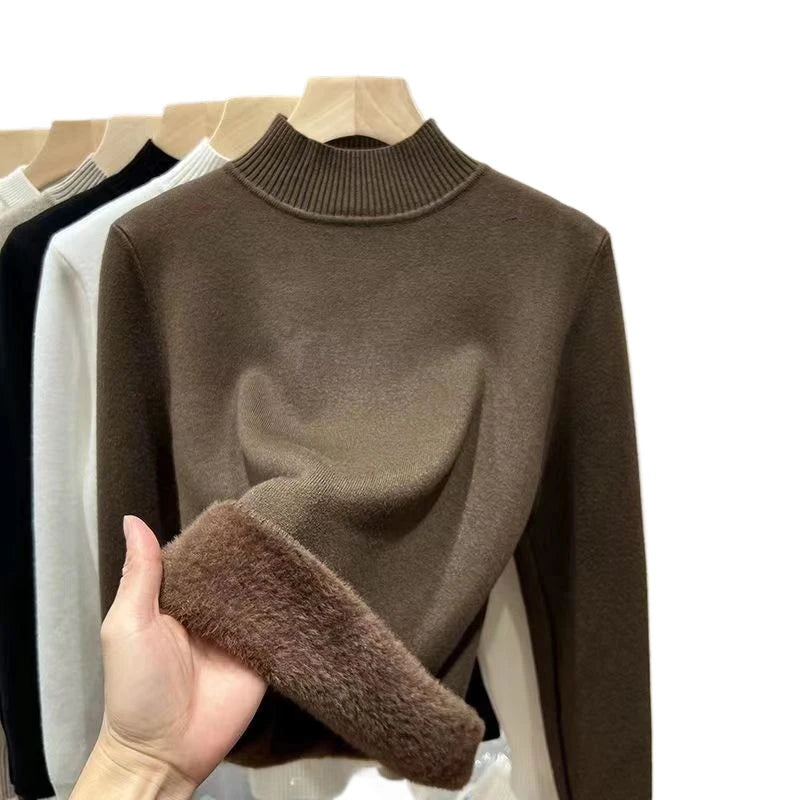 Pull en velours à manches longues pour femmes, pull optique, pull basique, vêtements décontractés, automne et hiver, nouvelle mode