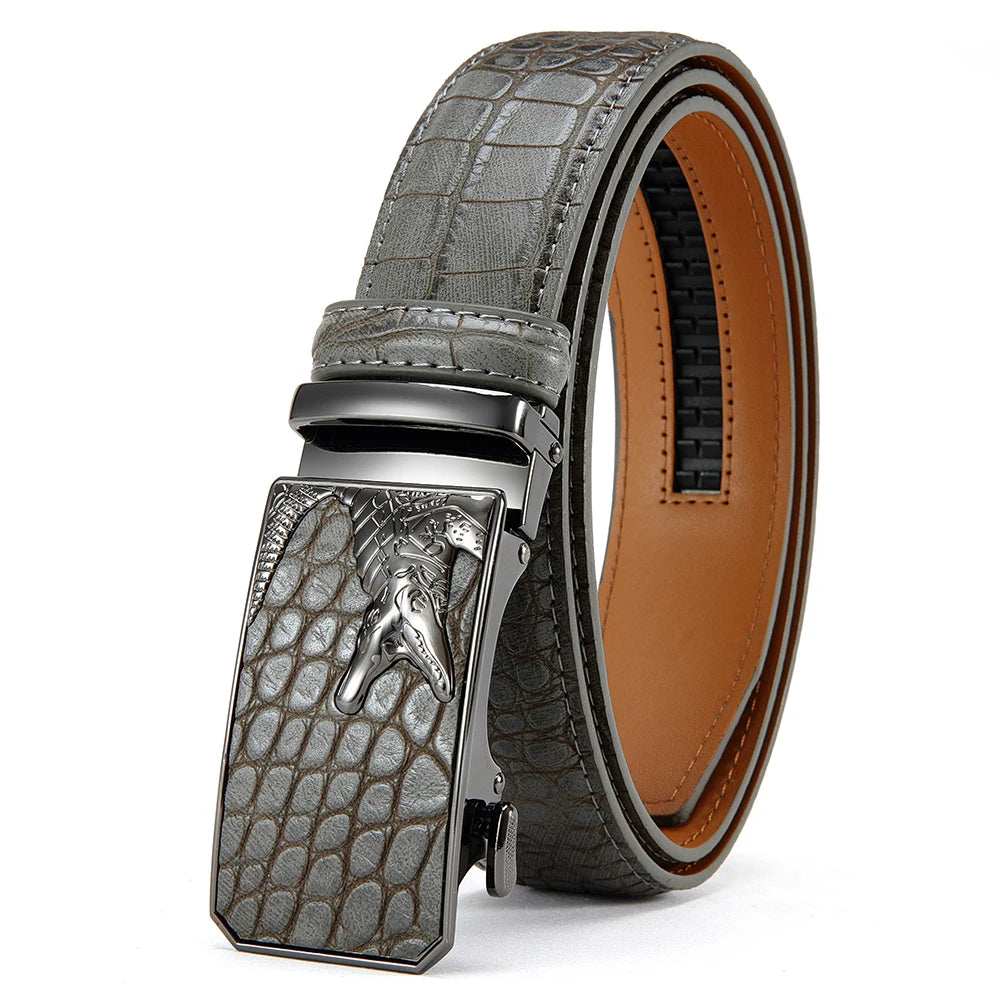 Ceinture en cuir PU pour hommes, ceinture à boucle automatique à la mode pour les affaires populaires, ceinture masculine de haute qualité