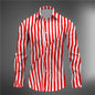 Chemise décontractée rayée à manches longues pour hommes, rubis fin, couleur piscine, rouge foncé, tissu extensible dans les quatre sens, automne et hiver