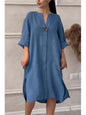 Robe longue en lin à manches longues pour femmes, robes élégantes, robe éducative, été décontracté, monochromatique, fête de documents, Y2K, été 2024