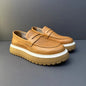 Mocassins en cuir de vachette à plateforme vintage pour hommes, chaussures en cuir véritable, respirant, évider, décontracté, conduite, affaires, été