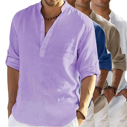 Nouvelle chemise à manches longues pour hommes chemise respirante décontracté basique chemise en coton hauts