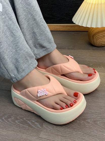 Pantoufles pour femmes mode plate-forme pantoufle été hauteur augmentant EVA pantoufle en plein air chaussures de plage décontractées pour femmes tongs