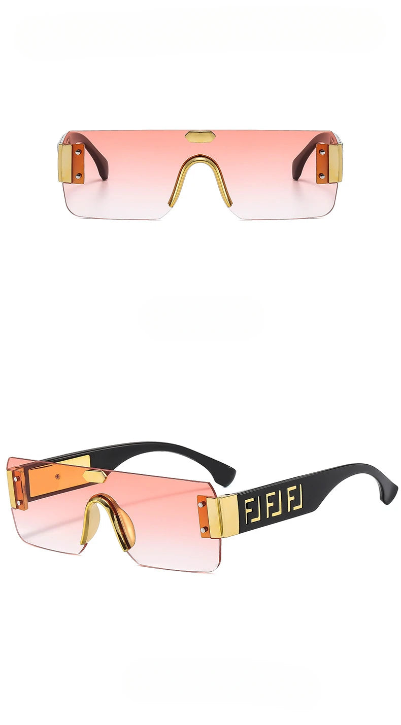 Lunettes de soleil sans monture, protection solaire pour hommes, sens avancé pour femmes, visage, petite photo, bord de coupe, miroir pare-soleil