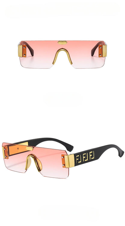 Lunettes de soleil sans monture, protection solaire pour hommes, sens avancé pour femmes, visage, petite photo, bord de coupe, miroir pare-soleil