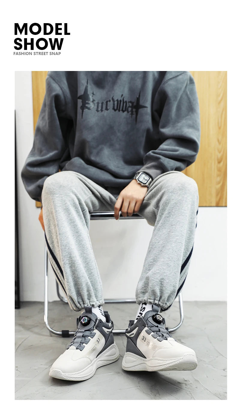 Baskets confortables coordonnantes pour hommes, chaussures à lacets, rotatives, durables, activités de plein air