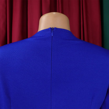 FairyShely 2025 Sexy Patchwork grande taille robe de Club femmes à manches longues grandes robes dame coupe ajustée fête robe courbe serrée