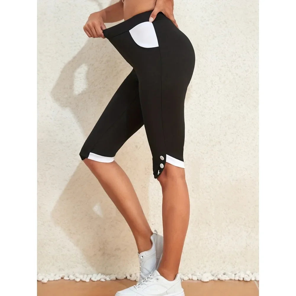 Leggings Capri taille haute pour femmes, grande taille 1XL-5XL, taille élastique