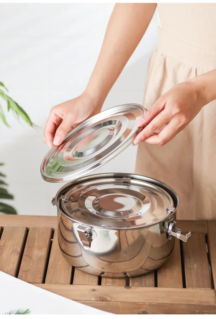 Boîte à déjeuner micro-ondes 350-3000ML, boîte à Bento Anti-fuite en acier inoxydable 304 de qualité alimentaire, boîte de pique-nique à forte étanchéité pour collations aux Fruits