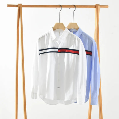 Chemise Patchwork blanche pour hommes, en coton, ample, à manches longues, à la mode, nouvelle collection printemps 2024