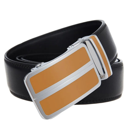 Plyesxale Black Khaki Blue Red White Leather Belt For Men Good Quality Mens Belts Luxury Automatic Buckle Waist Strap Male B1049