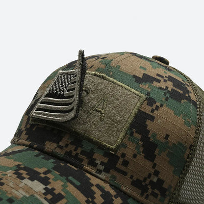 Casquette de Baseball Camouflage drapeau américain pour hommes, tactique respirante en plein air, chapeau à visière d'alpinisme réglable et élégant