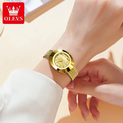 OLEVS Top marque de luxe montre pour femme élégante mode or acier inoxydable montres pour femmes calendrier étanche montre-bracelet à Quartz