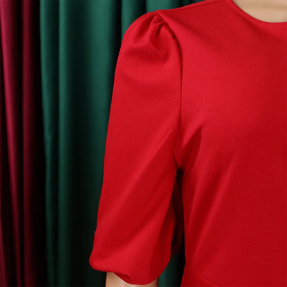 FairyShely-Robe longue à manches courtes pour femmes, grande taille, col rond, grandes robes pour dames, robe de soirée serrée, robe curvy, monochromatique, été, 2025