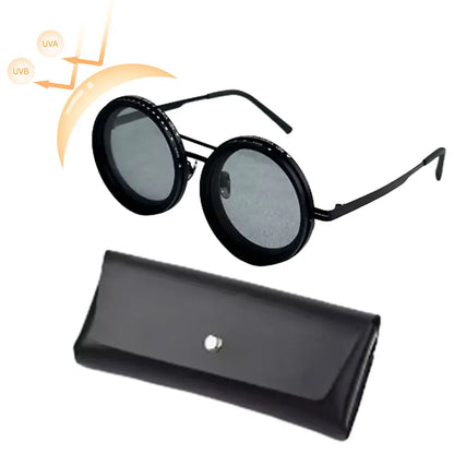 Lunettes de soleil à gradation réglable ND9, rétro Punk rondes pour hommes, pêche en plein air, polarisées UV400, pour la conduite et la pêche