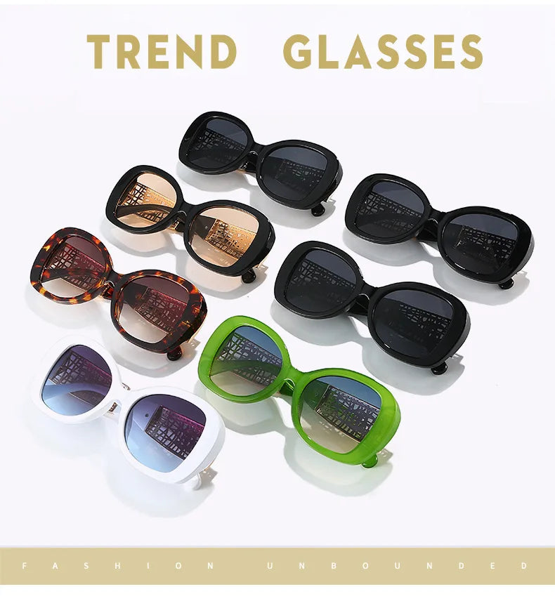 Lunettes de soleil tendance haut de gamme pour femmes et hommes, résistantes aux UV, rétro, personnalisées pour l'extérieur